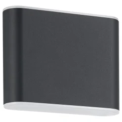 Eglo GRUTTI Wandlamp aluminium antraciet / Kunststof transparant H: 90 mm