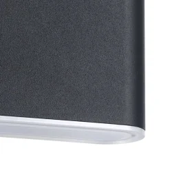 Eglo GRUTTI Wandlamp aluminium antraciet / Kunststof transparant H: 90 mm