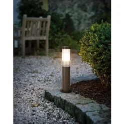 Eglo HELSINKI Sokkelarmaturen roestvast staal roestbruin / Kunststof zwart-transparant H: 450 mm | Ø 75 mm