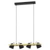 Eglo HORNWOOD-Z hanglamp staal, hout zwart, bruin H: 1100 mm