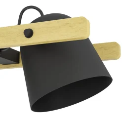 Eglo HORNWOOD-Z Plafondarmaturen staal, hout zwart, bruin H: 160 mm