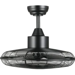 Eglo IGELDO Ventilator met licht ijzer zwart-mat / acryl melkkleurig H: 460 mm | Ø 530 mm