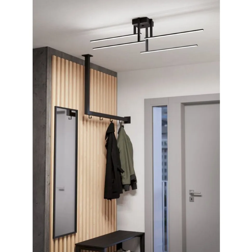 Eglo IPOLITTO Plafondarmaturen aluminium, staal zwart / Kunststof wit H: 245 mm