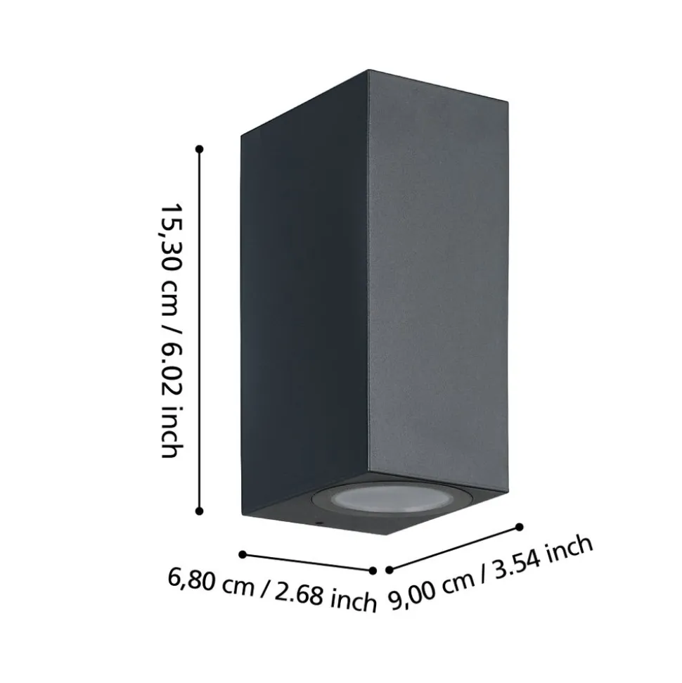Eglo JABAGA Wandlamp Kunststof zwart / Kunststof transparant H: 155 mm