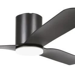 Eglo KAWANA Ventilator met licht ABS zwart-mat / acryl melkkleurig H: 255 mm | Ø 1320 mm