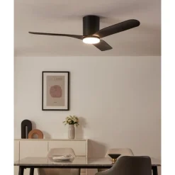 Eglo KAWANA Ventilator met licht ABS zwart-mat / acryl melkkleurig H: 255 mm | Ø 1320 mm