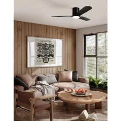 Eglo KAWANA Ventilator met licht ABS zwart-mat / acryl melkkleurig H: 255 mm | Ø 1320 mm