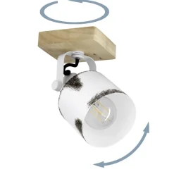 Eglo KILBURN spot Hout bruin / staal wit, bruin H: 185 mm