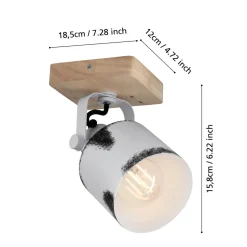 Eglo KILBURN spot Hout bruin / staal wit, bruin H: 185 mm