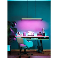 Eglo KOKOMO-Z hanglamp staal, hout zwart, bruin / aluminium, kunststof zwart, wit H: 1100 mm