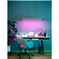 Eglo KOKOMO-Z hanglamp staal, hout zwart, bruin / aluminium, kunststof zwart, wit H: 1100 mm