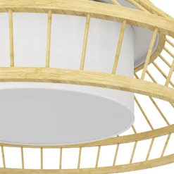 Eglo KOKOMO-Z hanglamp staal, hout zwart, bruin / aluminium, kunststof zwart, wit H: 1100 mm