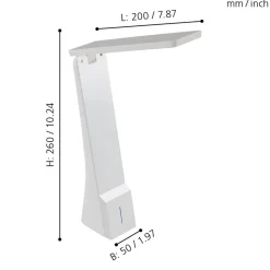 Eglo LA SECA Tafellampen Kunststof wit H: 260 mm
