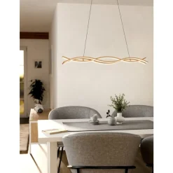 Eglo LASANA 4 hanglamp staal, aluminium lichtbruin / Kunststof wit H: 1200 mm