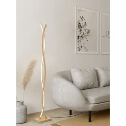 Eglo LASANA 4 Staande lampen staal, aluminium lichtbruin / Kunststof wit H: 1430 mm