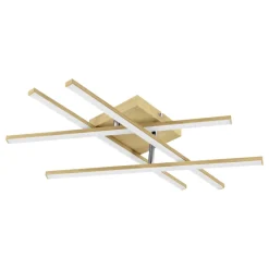 Eglo LASANA 4 Wand-/plafondlamp staal, aluminium lichtbruin / Kunststof wit H: 105 mm