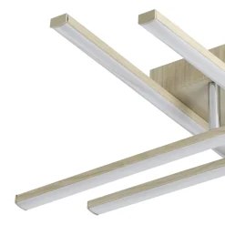 Eglo LASANA 4 Wand-/plafondlamp staal, aluminium lichtbruin / Kunststof wit H: 105 mm