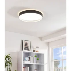 Eglo LAURITO Plafondarmaturen staal wit / Kunststof zwart, wit H: 70 mm | Ø 490 mm