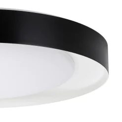 Eglo LAURITO Plafondarmaturen staal wit / Kunststof zwart, wit H: 70 mm | Ø 490 mm