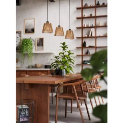 Eglo LAVISTER hanglamp staal zwart / papier natuur H: 1100 mm