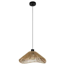 Eglo LAVISTER hanglamp staal zwart / papier natuur H: 1100 mm | Ø 390 mm