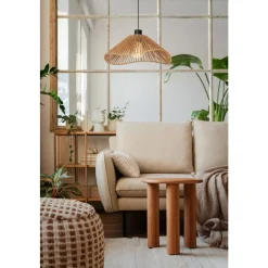 Eglo LAVISTER hanglamp staal zwart / papier natuur H: 1100 mm | Ø 390 mm