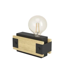 Eglo LAYHAM Tafellampen hout, staal bruin, zwart H: 100 mm