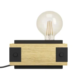 Eglo LAYHAM Tafellampen hout, staal bruin, zwart H: 100 mm