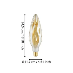 Eglo LEDE27 Lichtbron / Glas amber Ø 117 mm