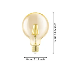 Eglo LEDE27 Lichtbron / Glas amber Ø 80 mm