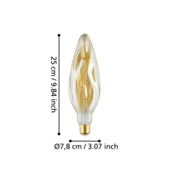 Eglo LEDE27 Lichtbron / Glas amber Ø 78 mm