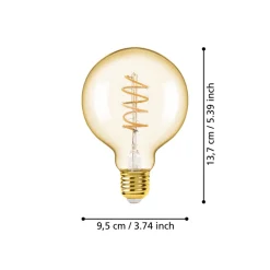 Eglo LEDE27 Lichtbron / Glas amber Ø 95 mm