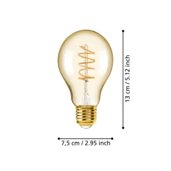 Eglo LEDE27 Lichtbron / Glas amber Ø 75 mm