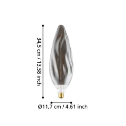 Eglo LEDE27 Lichtbron / Glas zwart-transparant Ø 117 mm