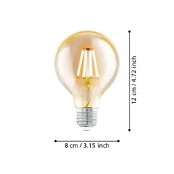 Eglo LEDE27 Lichtbron / Glas amber Ø 80 mm