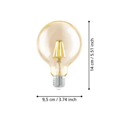 Eglo LEDE27 Lichtbron / Glas amber Ø 95 mm