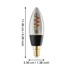 Eglo LEDE14 Lichtbron / glas gestoomd zwart-transparant Ø 35 mm