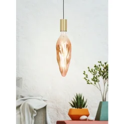 Eglo LEDE27 Lichtbron / Glas koperkleuren Ø 78 mm