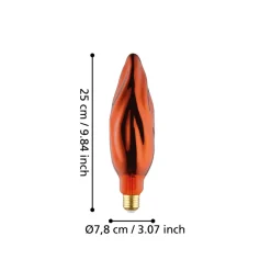 Eglo LEDE27 Lichtbron / Glas koperkleuren Ø 78 mm