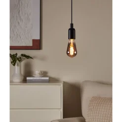 Eglo LEDE27 Lichtbron / glas gestoomd zwart-transparant Ø 64 mm