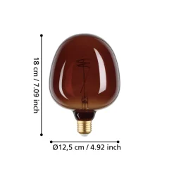 Eglo LEDE27 Lichtbron / Glas cognac Ø 125 mm