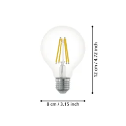 Eglo LEDE27 Lichtbron / Glas helder Ø 80 mm