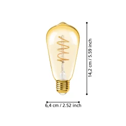 Eglo LEDE27 Lichtbron / Glas amber Ø 64 mm