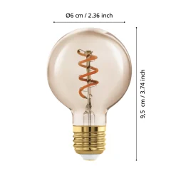 Eglo LEDE27 Lichtbron / Glas amber Ø 60 mm