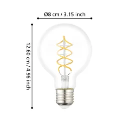 Eglo LEDE27 Lichtbron / Glas helder Ø 80 mm