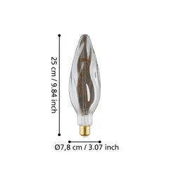 Eglo LEDE27 Lichtbron / Glas zwart-transparant Ø 78 mm