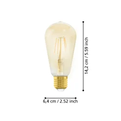 Eglo LEDE27 Lichtbron / Glas amber Ø 64 mm