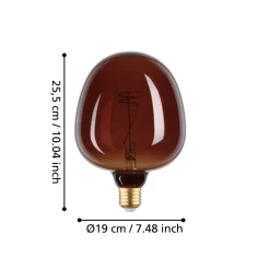 Eglo LEDE27 Lichtbron / Glas cognac Ø 190 mm