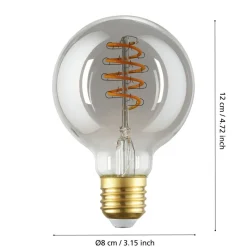 Eglo LEDE27 Lichtbron / glas gestoomd zwart-transparant Ø 80 mm