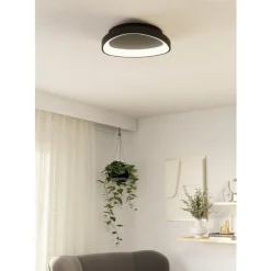 Eglo LORETELLO Wand-/plafondlamp kunststof, staal zwart H: 75 mm | Ø 350 mm